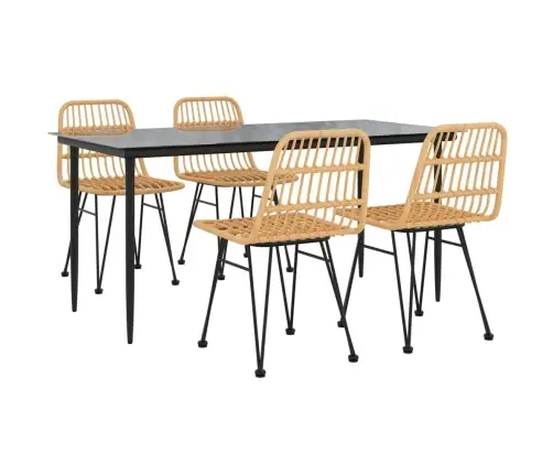 5-Daļīgs Dārza Mēbeļu Komplekts, Pe Rotangpalma Vidaxl