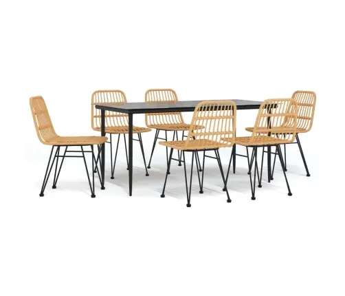 7-Daļīgs Dārza Mēbeļu Komplekts, Pe Rotangpalma Vidaxl