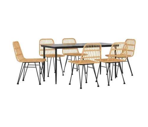 7-Daļīgs Dārza Mēbeļu Komplekts, Pe Rotangpalma Vidaxl