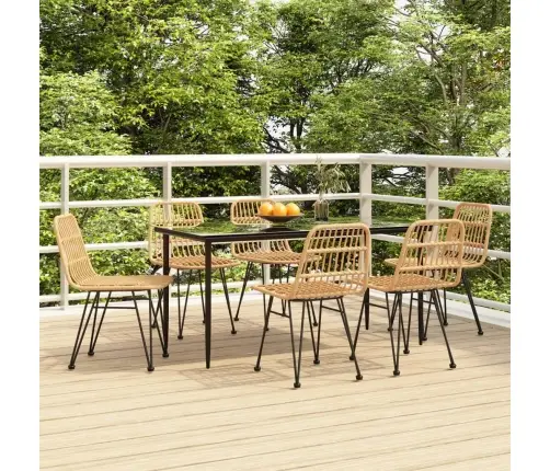 7-Daļīgs Dārza Mēbeļu Komplekts, Pe Rotangpalma Vidaxl