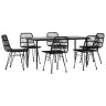 7-Daļīgs Dārza Mēbeļu Komplekts, Melns, Pe Rotangpalma Vidaxl