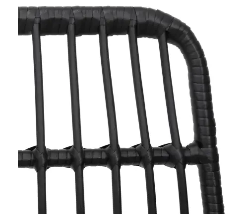 7-Daļīgs Dārza Mēbeļu Komplekts, Melns, Pe Rotangpalma Vidaxl