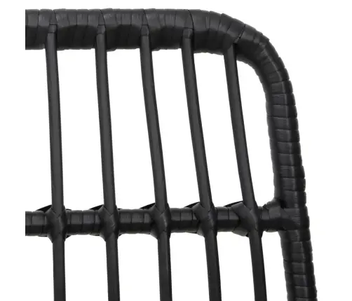 7-Daļīgs Dārza Mēbeļu Komplekts, Melns, Pe Rotangpalma Vidaxl