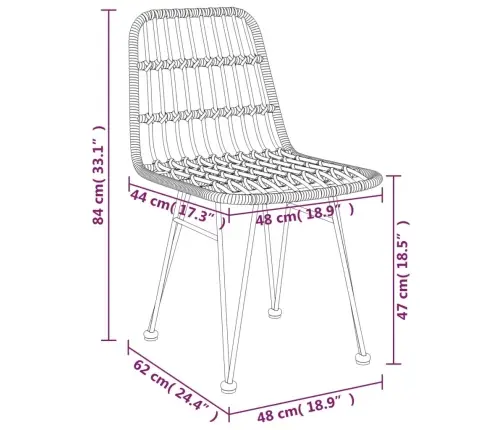 7-Daļīgs Dārza Mēbeļu Komplekts, Melns, Pe Rotangpalma Vidaxl