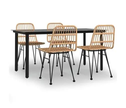 5-Daļīgs Dārza Mēbeļu Komplekts, Pe Rotangpalma Vidaxl