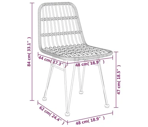 7-Osaline Aiamööbli Komplekt, Polürotang