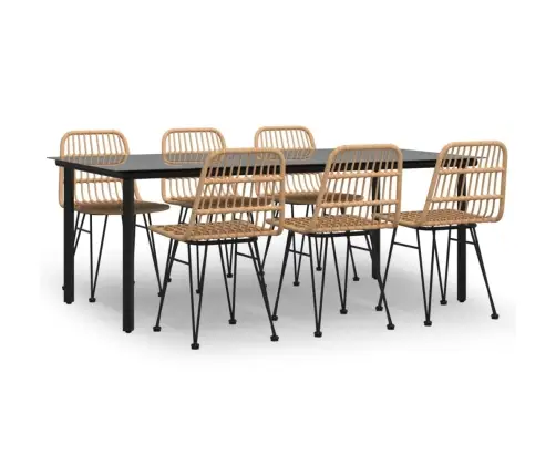 Sodo Valgomojo Baldų Komplektas, 7 Dalių, Poliratanas