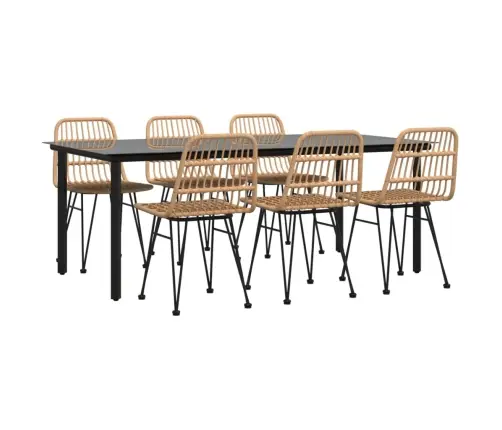 Sodo Valgomojo Baldų Komplektas, 7 Dalių, Poliratanas