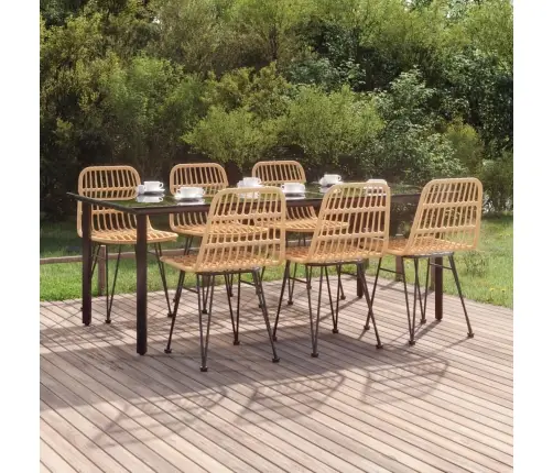 Sodo Valgomojo Baldų Komplektas, 7 Dalių, Poliratanas