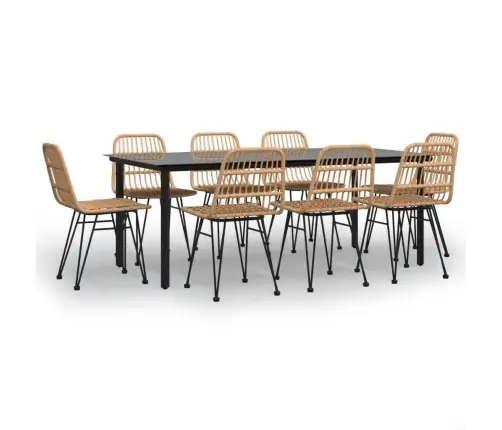 Sodo Valgomojo Baldų Komplektas, 9 Dalių, Poliratanas