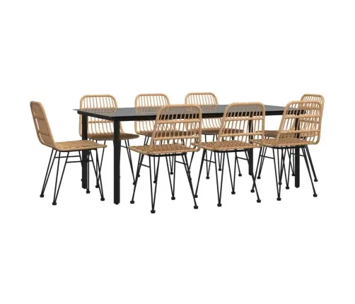 Sodo Valgomojo Baldų Komplektas, 9 Dalių, Poliratanas