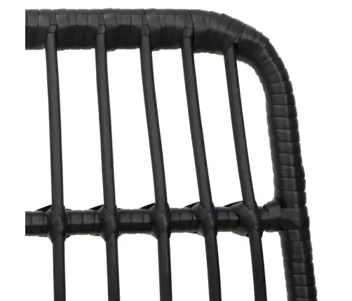 7-Daļīgs Dārza Mēbeļu Komplekts, Melns, Pe Rotangpalma Vidaxl