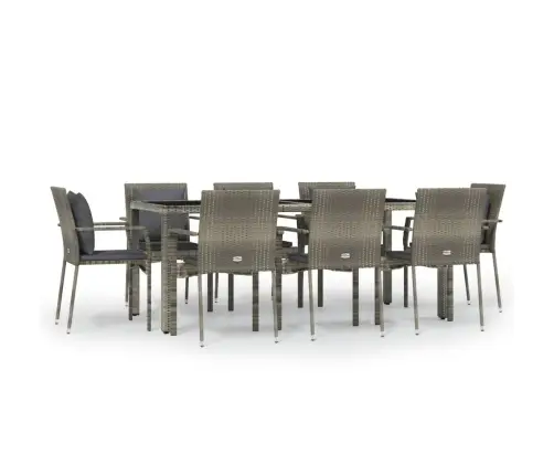 9-Daļīgs Dārza Mēbeļu Komplekts Ar Matračiem, Pe Rotangpalma Vidaxl