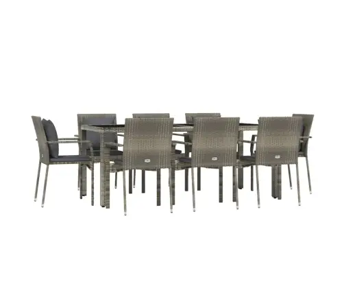 9-Daļīgs Dārza Mēbeļu Komplekts Ar Matračiem, Pe Rotangpalma Vidaxl