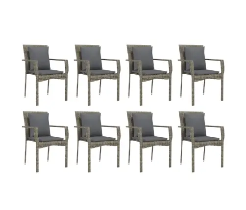 9-Daļīgs Dārza Mēbeļu Komplekts Ar Matračiem, Pe Rotangpalma Vidaxl