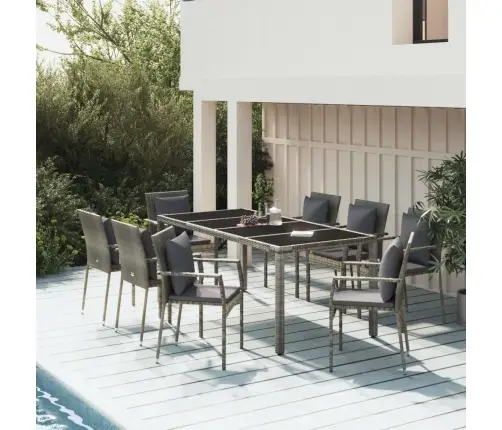 9-Daļīgs Dārza Mēbeļu Komplekts Ar Matračiem, Pe Rotangpalma Vidaxl