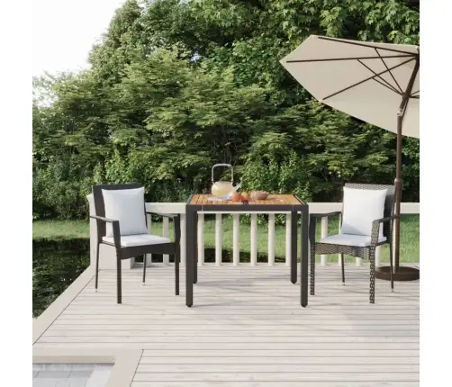 3-Daļīgs Dārza Mēbeļu Komplekts Ar Matračiem, Melns, Pe Pinums Vidaxl