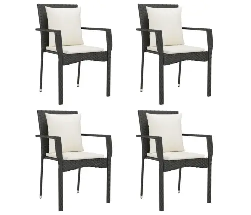 5-Osaline Aiamööbli Komplekt Patjadega, Must, Polürotang