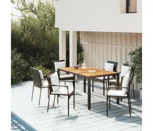 5-Osaline Aiamööbli Komplekt Patjadega, Must, Polürotang