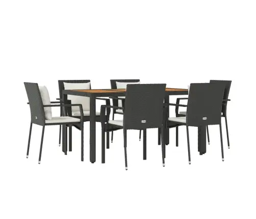 7-Daļīgs Dārza Mēbeļu Komplekts Ar Matračiem, Melns, Pe Pinums Vidaxl 7-Daļīgs Dārza Mēbeļu Komplekts Ar Matračiem, Melns, Pe Pinums Vidaxl