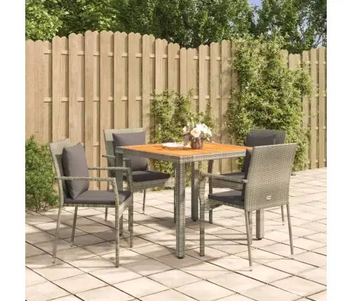 Sodo Komplektas Su Pagalvėlėmis, 5 Dalių, Pilkas, Poliratanas