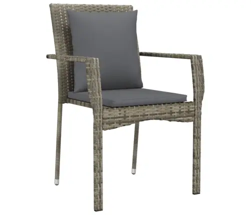 Sodo Komplektas Su Pagalvėlėmis, 9 Dalių, Pilkas, Poliratanas