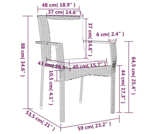 Sodo Komplektas Su Pagalvėlėmis, 9 Dalių, Pilkas, Poliratanas