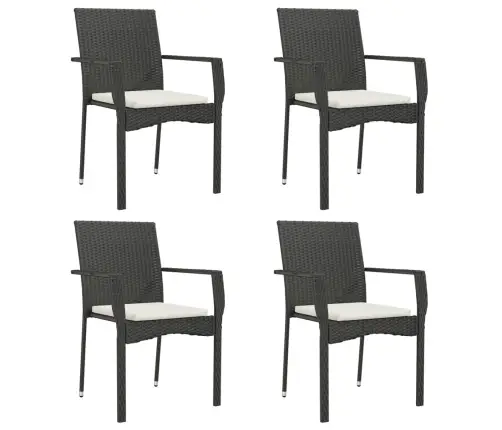 5-Osaline Aiamööbli Komplekt Patjadega, Must, Polürotang