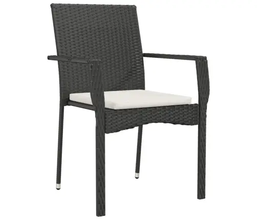 5-Osaline Aiamööbli Komplekt Patjadega, Must, Polürotang