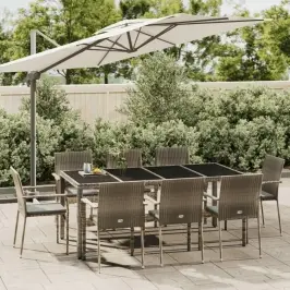 9-Daļīgs Dārza Mēbeļu Komplekts Ar Matračiem, Pe Rotangpalma Vidaxl