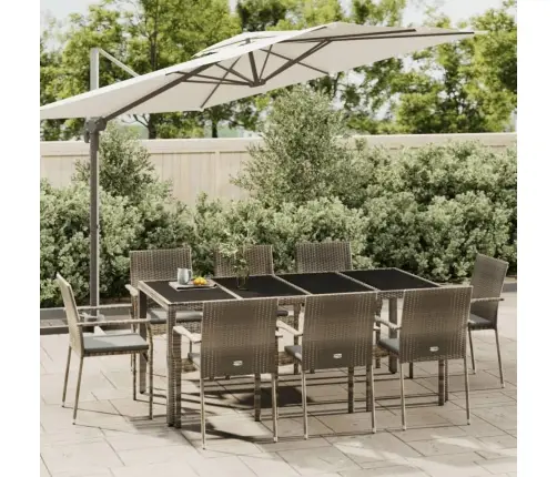 9-Daļīgs Dārza Mēbeļu Komplekts Ar Matračiem, Pe Rotangpalma Vidaxl