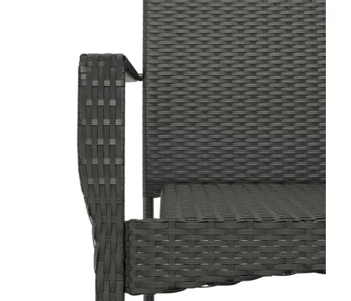 Sodo Komplektas Su Pagalvėlėmis, 3 Dalių, Juodas, Poliratanas