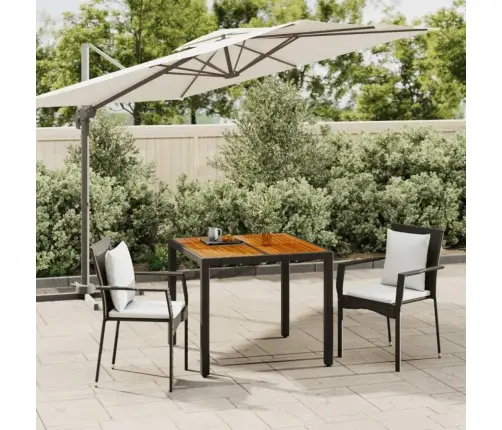 Sodo Komplektas Su Pagalvėlėmis, 3 Dalių, Juodas, Poliratanas