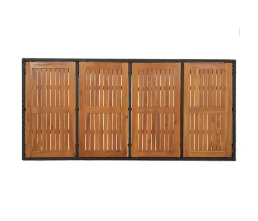 7-Osaline Aiamööblikomplekt Patjadega, Must, Polürotang