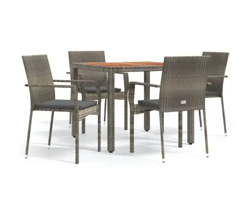 5-Osaline Aiamööbli Komplekt Patjadega, Hall, Polürotang