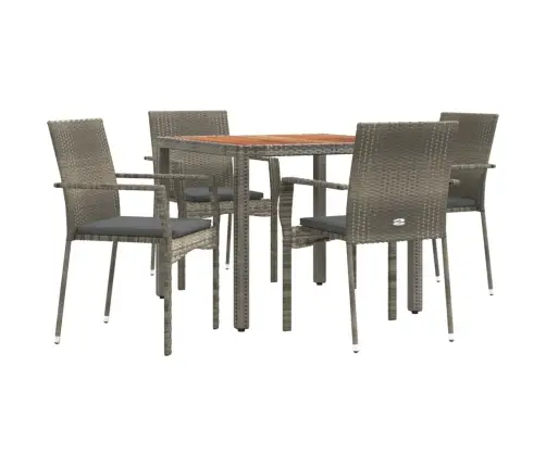 5-Osaline Aiamööbli Komplekt Patjadega, Hall, Polürotang