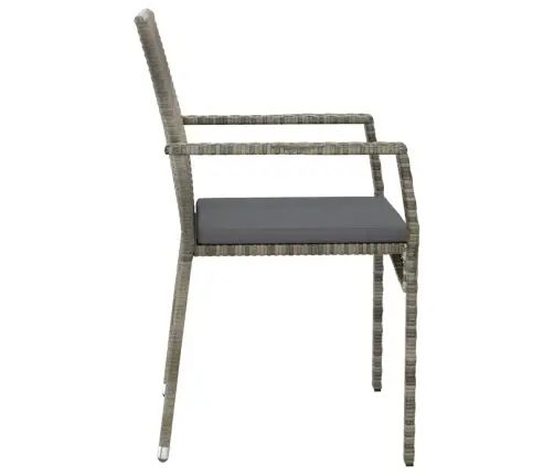 5-Osaline Aiamööbli Komplekt Patjadega, Hall, Polürotang