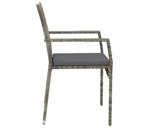 7-Osaline Aiamööbli Komplekt Patjadega, Hall, Polürotang