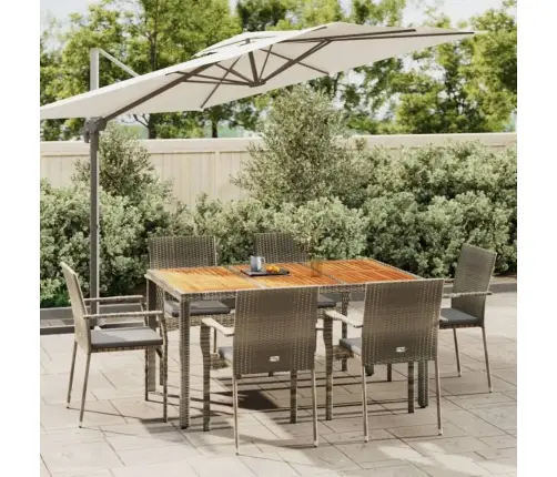 7-Osaline Aiamööbli Komplekt Patjadega, Hall, Polürotang