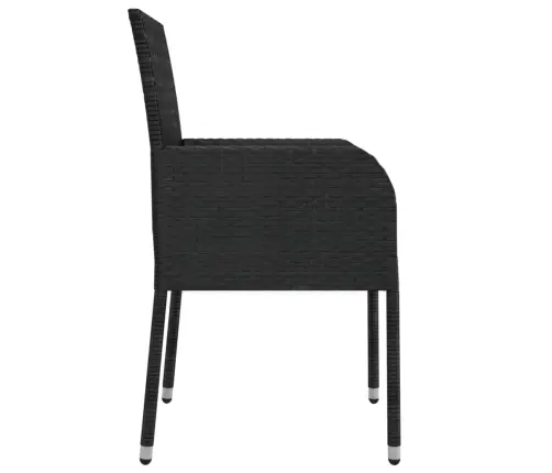 Sodo Komplektas Su Pagalvėlėmis, 5 Dalių, Juodas, Poliratanas