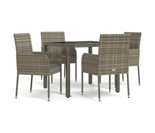 5-Osaline Aiamööbli Komplekt Patjadega, Hall, Polürotang