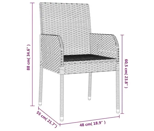 5-Osaline Aiamööbli Komplekt Patjadega, Hall, Polürotang