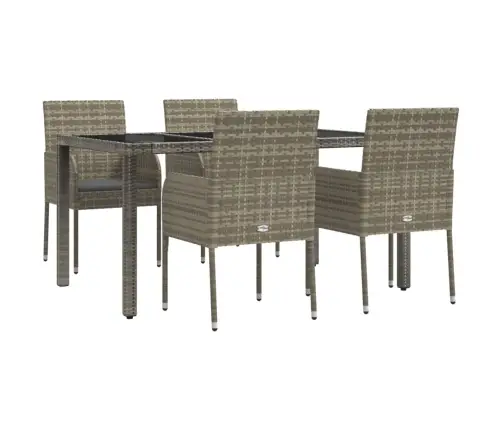 5-Osaline Aiamööbli Komplekt Patjadega, Hall, Polürotang