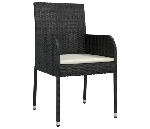 5-Osaline Aiamööbli Komplekt Patjadega, Must, Polürotang