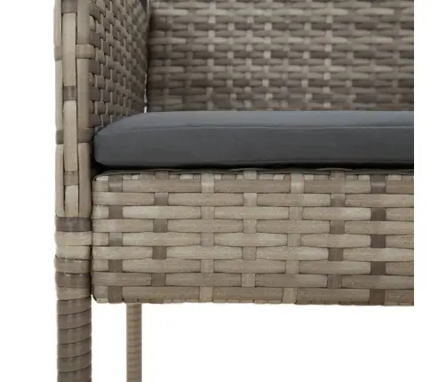 5-Daļīgs Dārza Mēbeļu Komplekts, Matrači, Pelēka Pe Rotangpalma Vidaxl