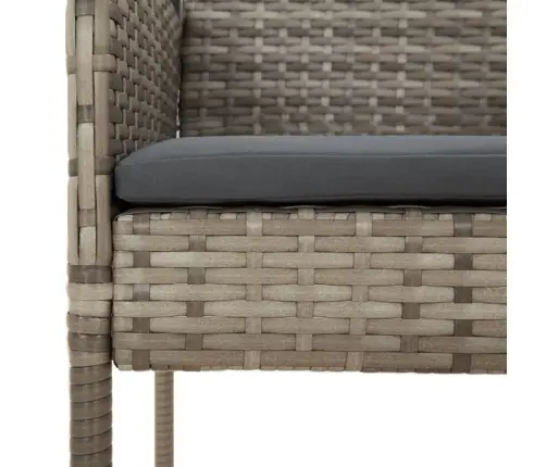 7-Daļīgs Dārza Mēbeļu Komplekts, Matrači, Pelēka Pe Rotangpalma Vidaxl