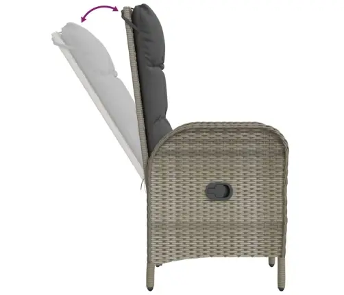 Sodo Komplektas Su Pagalvėlėmis, 7 Dalių, Pilkas, Poliratanas