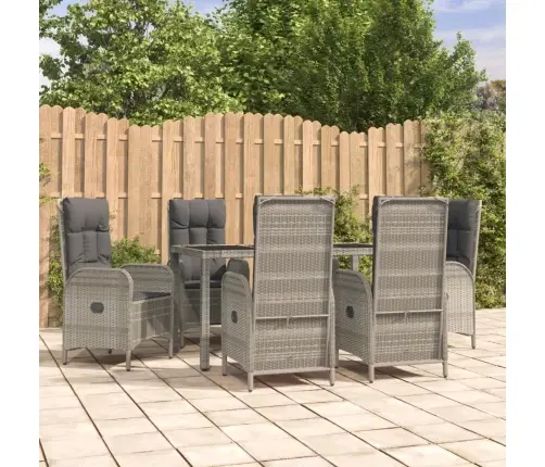 Sodo Komplektas Su Pagalvėlėmis, 7 Dalių, Pilkas, Poliratanas