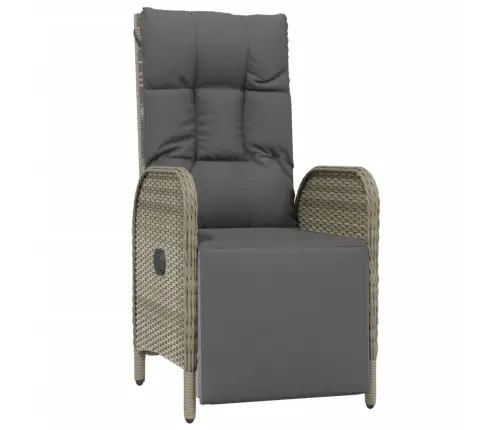 5-Daļīgs Dārza Mēbeļu Komplekts, Matrači, Pelēka Pe Rotangpalma Vidaxl