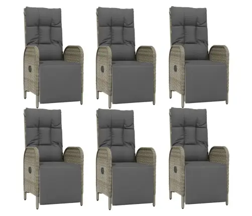 7-Osaline Aiamööbli Komplekt Patjadega, Hall, Polürotang